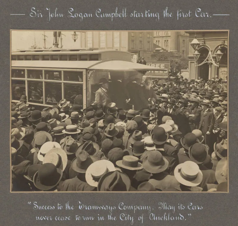 John Logan Campbell Inaugurating the Auckland Electric Tramway, 1902