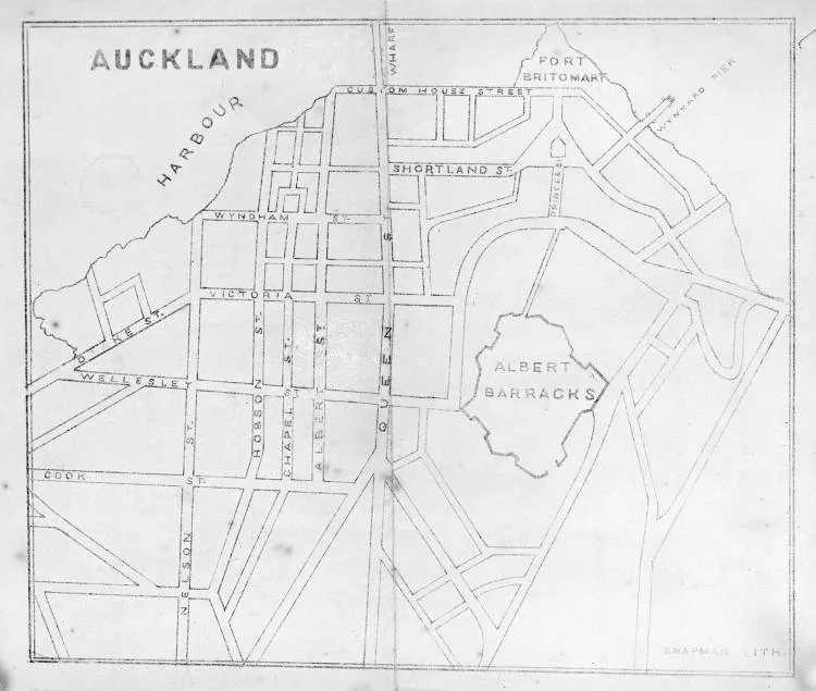 Map of Central Auckland, 1861