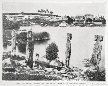 Image: Auckland thermal regions: the site of the sunken pa at Ohinemutu, Rotorua