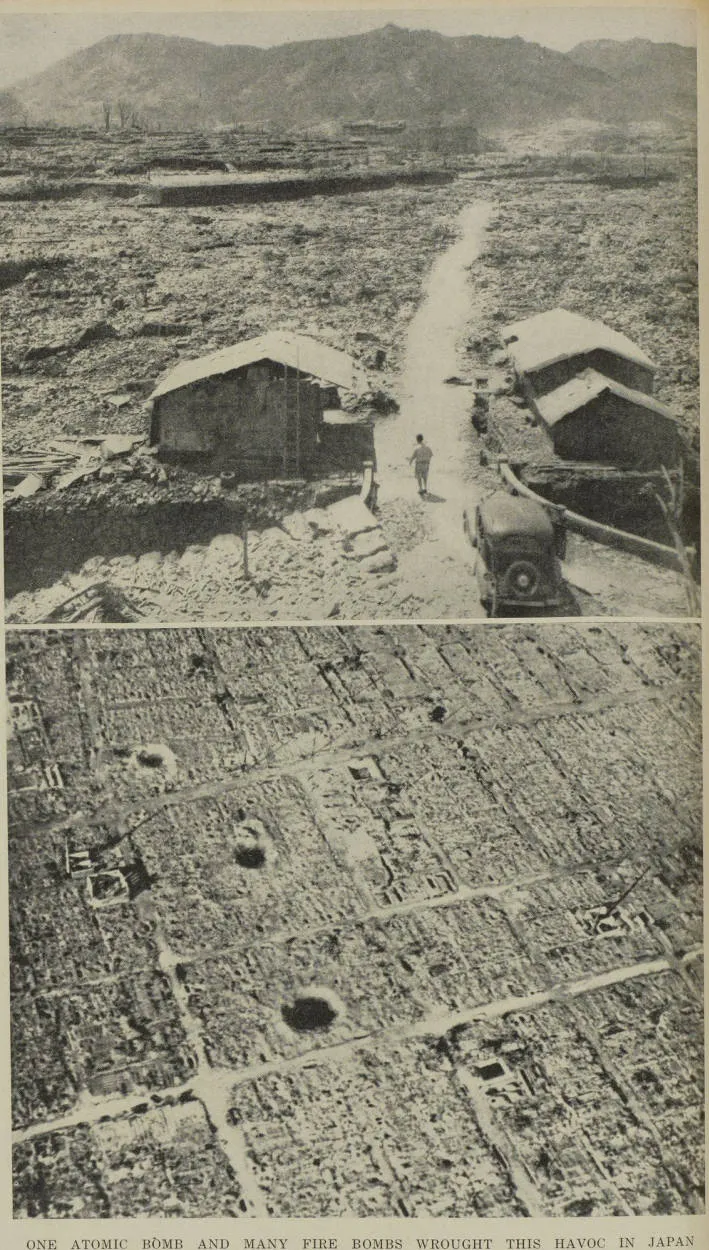 One atomic bomb and many fire bombs wrought this havoc in Japan