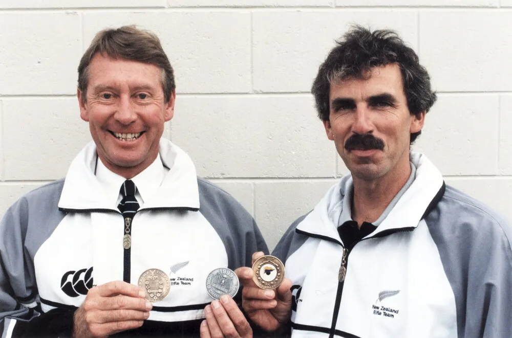 Rifle shooting; John Whiteman, Rick Fincham with international medals won in South Africa and Zimbabwe.