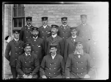 Image: [Group portrait of male attendants , Avondale Lunatic Asylum]