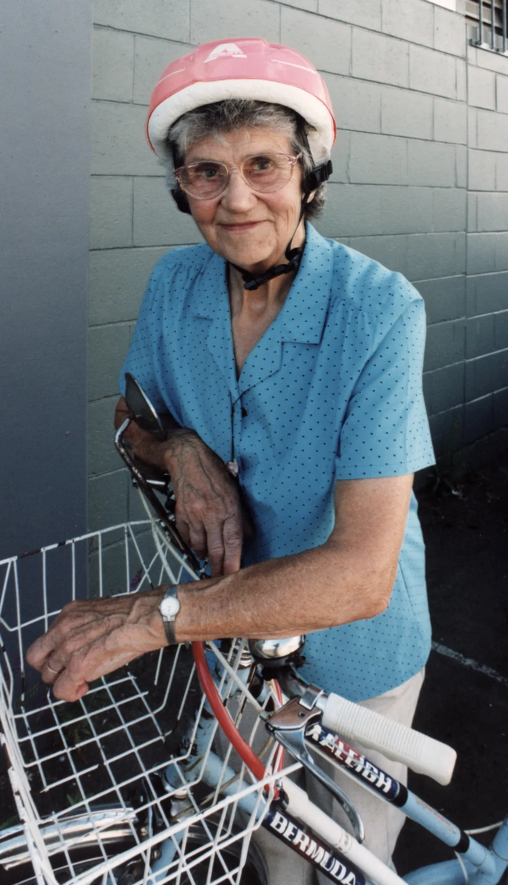 Viti Olds, planning to repeat a cycle ride to Petone on her 79th birthday.