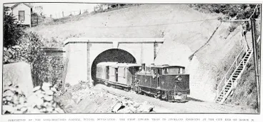 Image: Completion of the long-required Parnell Tunnel duplication: The first inward train to Auckland emerging at the city end on 28 March