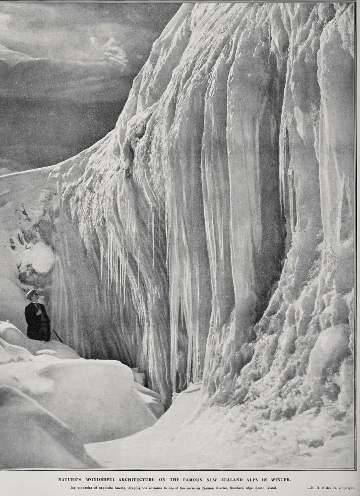 Nature's Wonderful Architecture on the Famous New Zealand Alps In Winter