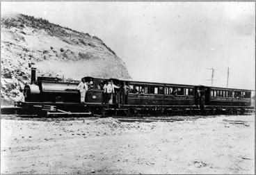 Image: First passenger train on the Onehunga line, 1873