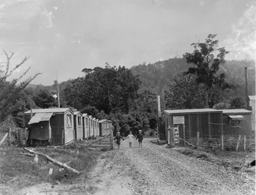 Image: Huts near Filter Station for Waitakere Dam.