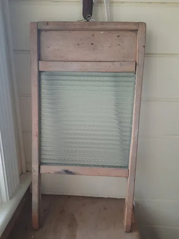 Image: Wood and glass wash board