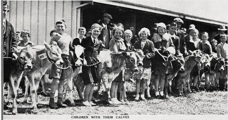 Children with their calves