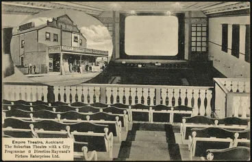 Image: Hayward's Picture Enterprises Ltd: Empire Theatre Auckland. The suburban theatre with a city programme. Direction Hayward's Picture Enterprises Ltd. Printed in Germany, 48508. [ca 1914?]