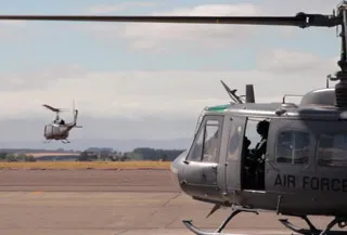 No. 3 Squadron Iroquois helicopters support the operations after the Christchurch earthquake