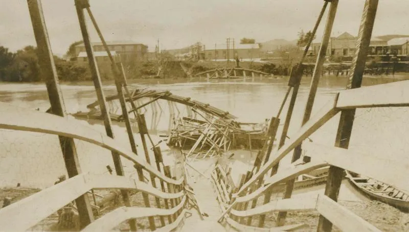 Destroyed Wairoa Bridge