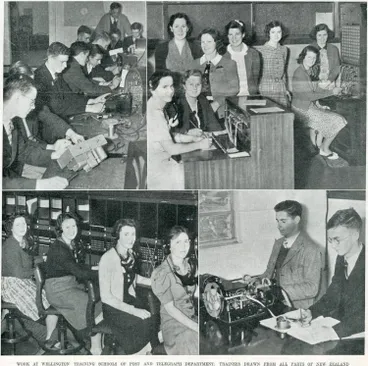 Image: Work at Wellington training schools of Post and Telegraph Department: trainees drawn from all parts of New Zealand
