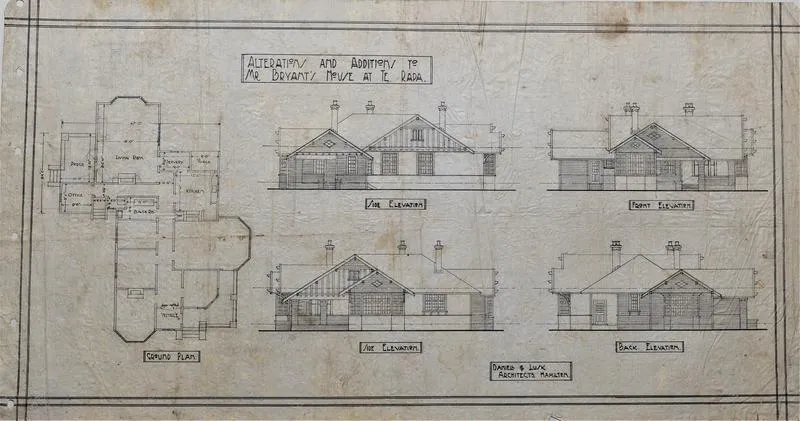 Architectural plans – D.V. Bryant's residence, Te Rapa