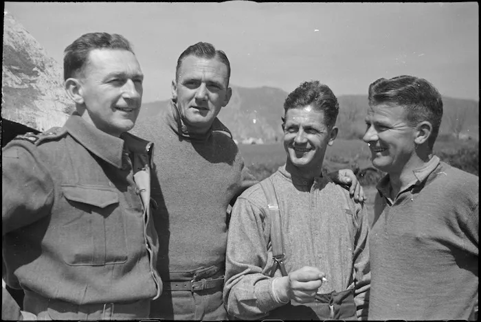 NZ Infantrymen rest behind the line after recent heavy fighting for Cassino Front, Italy, World War II - Photograph taken by George Kaye