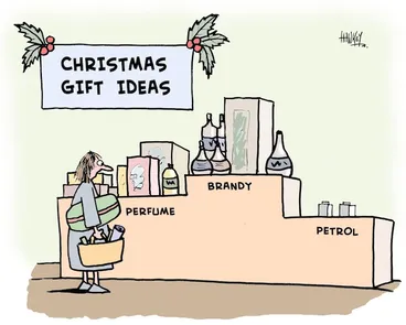 Image: Christmas gift ideas. Perfume, brandy, petrol. 12 December, 2007