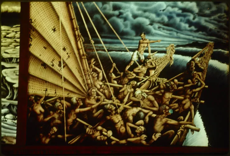 'The arrival of the Maoris in New Zealand'