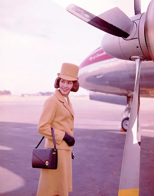 Air Hostess Uniform 1965 Gold 002