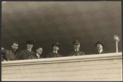 T.H. McWilliam, an unidentified man, H.A. Litchfield, Charles Ulm, Charles Kingsford Smith and Prime Minister of New Zealand Joseph Coates, Wellington, September 1928 / Crown Studios