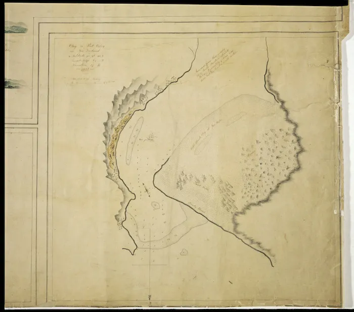 Herd, James, fl 1822-1830 :Jokeehangar [Hokianga], New Zealand, surveyed by Capt. J Herd of the ship Providence of London in 1822 with various additions in 1827 [in the barque Rosanna] [ms map]; Sketch of the southern port on the SE Stewart Island New Zealand [ms map]; Wangenuiatera or Port Nicholson surveyed & drawn in the year 1826 [ms map]; Otago or Port Oxley in New Zealand [ms map] 1826.