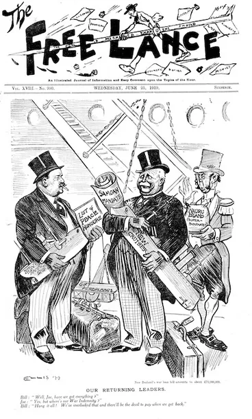 Image: Glover, Thomas Ellis, 1891?-1938 :Our returning leaders. The Free Lance, 25 June 1919 (front page).
