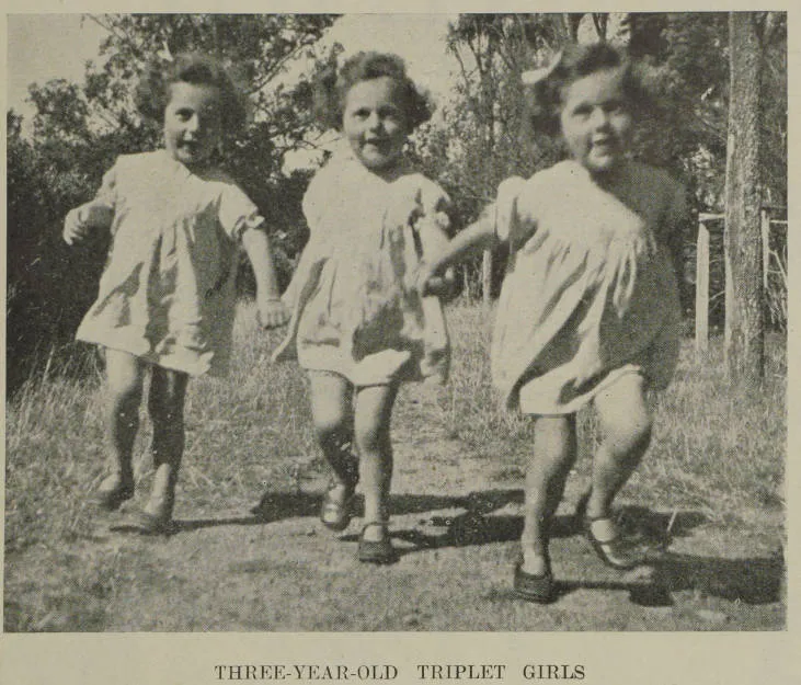 Three-year-old triplet girls