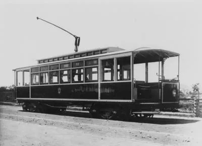 The Auckland Electric Tramways Company Ltd. Type B double Bogie combination car. One of the three types of tram that started the electric tramway system in November 1902