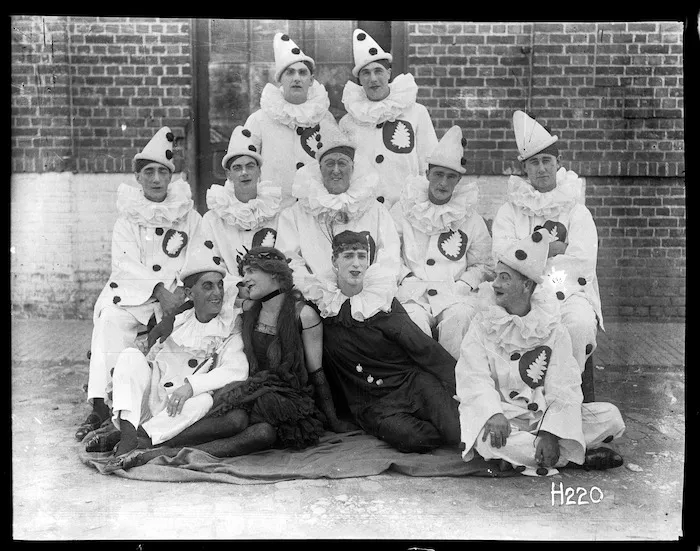 Group portrait of the 'Digger Pierrots'