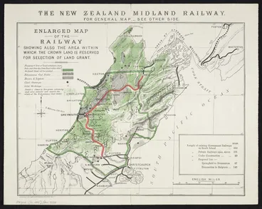 Image: The New Zealand Midland Railway. Enlarged map