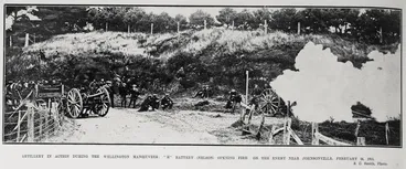 Image: Artillery in action during the Wellington Manœuvres