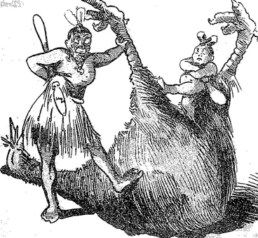Image: Oro ton the victors' brow with laurel,  Offer other 'tributes floral; AFor the ** moa ' is no ** more'��� Striking paradox in gore. (Observer, 02 November 1892)