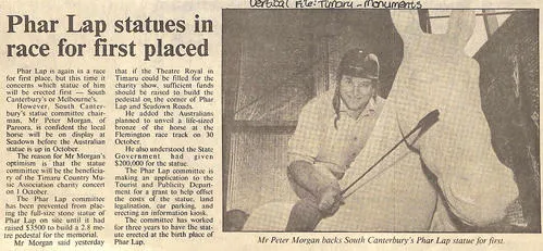 Phar Lap statues in race for first placed 