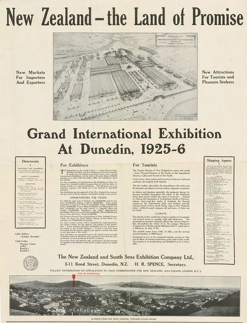 New Zealand and South Seas Exhibition poster, Dunedin 1925-26