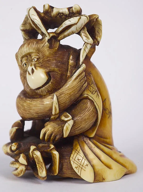 Netsuke: Monkey and Crabs