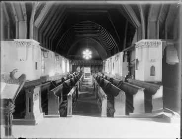Image: Christ's College Chapel, church interior, choir stalls, Christchurch