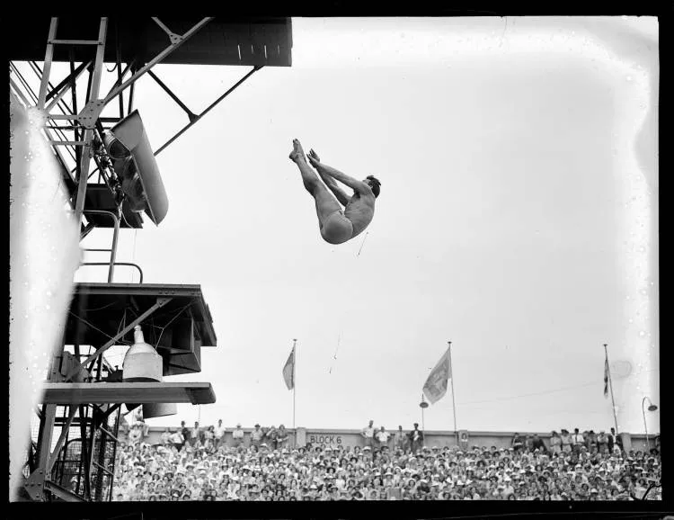 British Empire Games, Men's 3 Metre Springboard Diving, Newmarket Olympic Pool, 1950