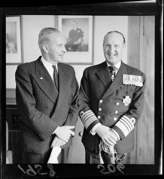 Mr Skinner and Admiral Sir Gerald Gladstone, RN