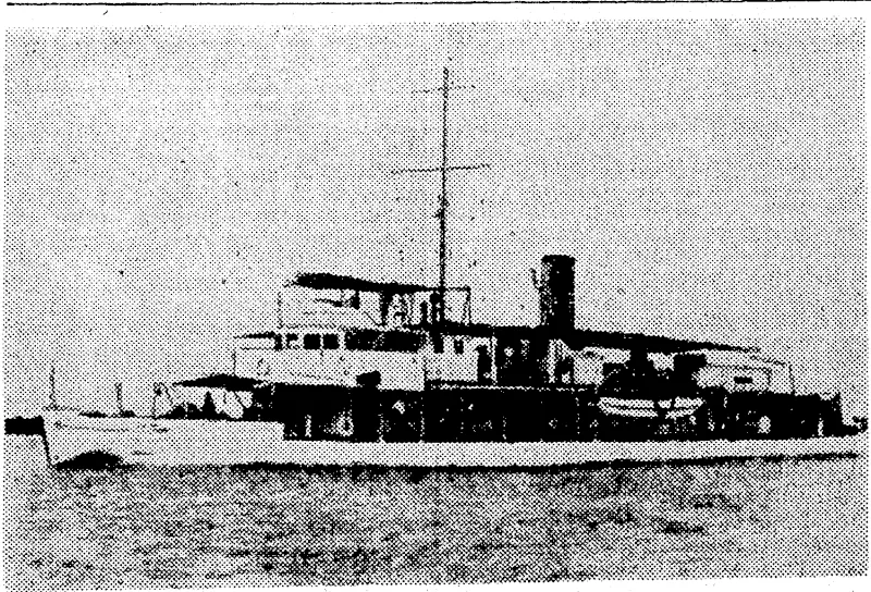 The British gunhoat Sandpiper, which was attacked by six Japanese heavy bombers. (Evening Post, 25 October 1938)