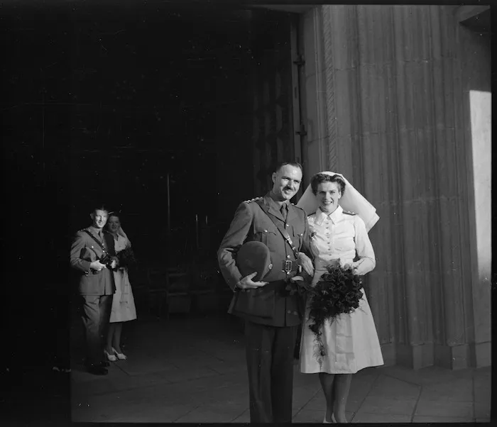 Wedding of Miss M E C Smith to Captain L G Williams at All Saint's Cathedral, Cairo - Photograph taken by George Bull