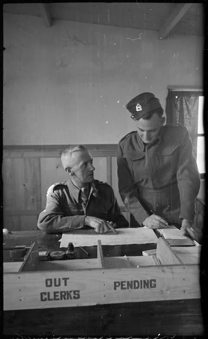 Personnel of NZ Garrison Engineers at Maadi Camp, Egypt - Photograph taken by George Bull