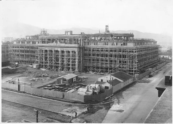 Wellington Railway Station under construction