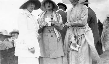 Three women at Tauherenikau Races : digital image Image: Three women at Tauherenikau Races : digital image
