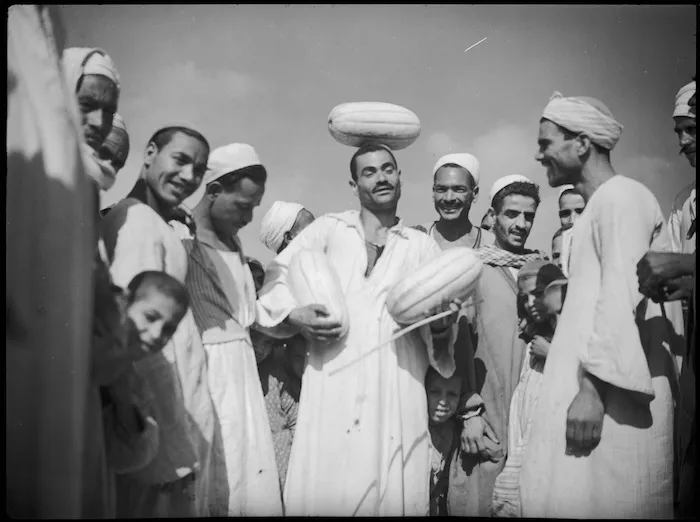 Vendors at the melon market, Cairo - Photograph taken by George Kaye