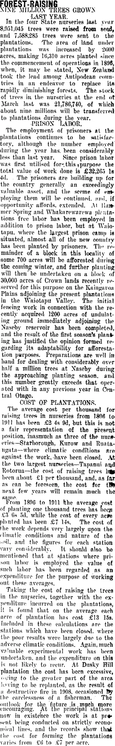 Image: FOREST-RAISING (Taranaki Daily News 1-9-1911)