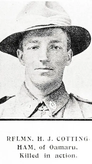 Image: Rflmn. H. J. Cottingham, of Oamaru, killed in action