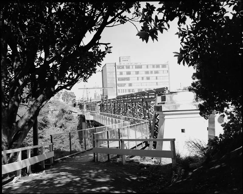 View of the pedestrian Claudelands Road traffic bridge under construction