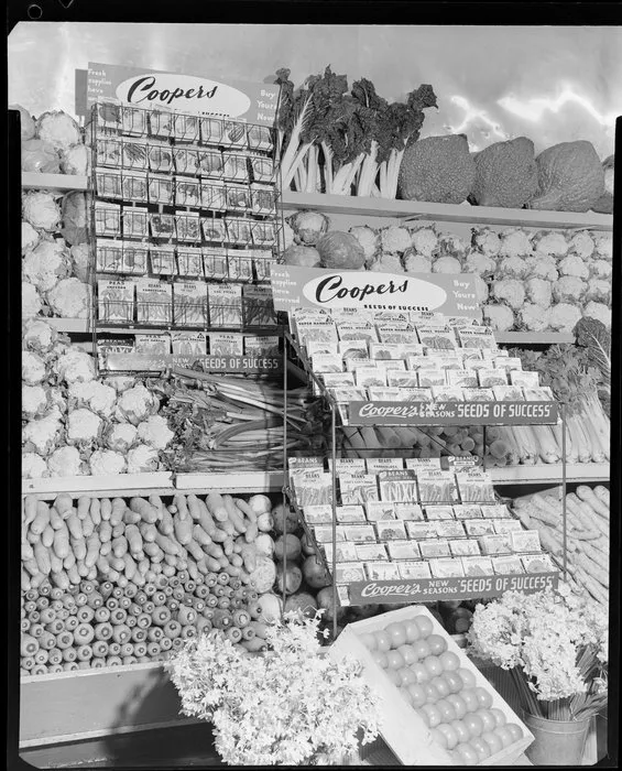 Coopers Seeds display in vegetable shop