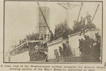 Image: A memorable day in the history of the Māori race - The arrival of the Pioneer Māori Battalion at Auckland