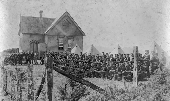 Government force during a drill at Rawene, Hokianga