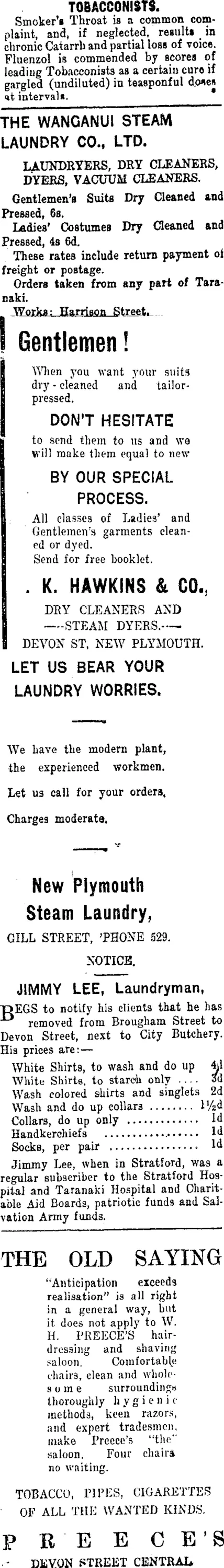 Page 8 Advertisements Column 2 (Taranaki Daily News 25-11-1915)